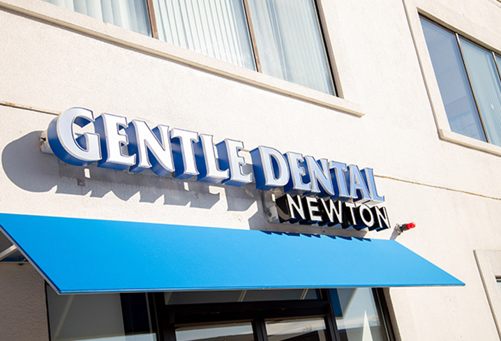 Gentle Dental office in Newton front signage